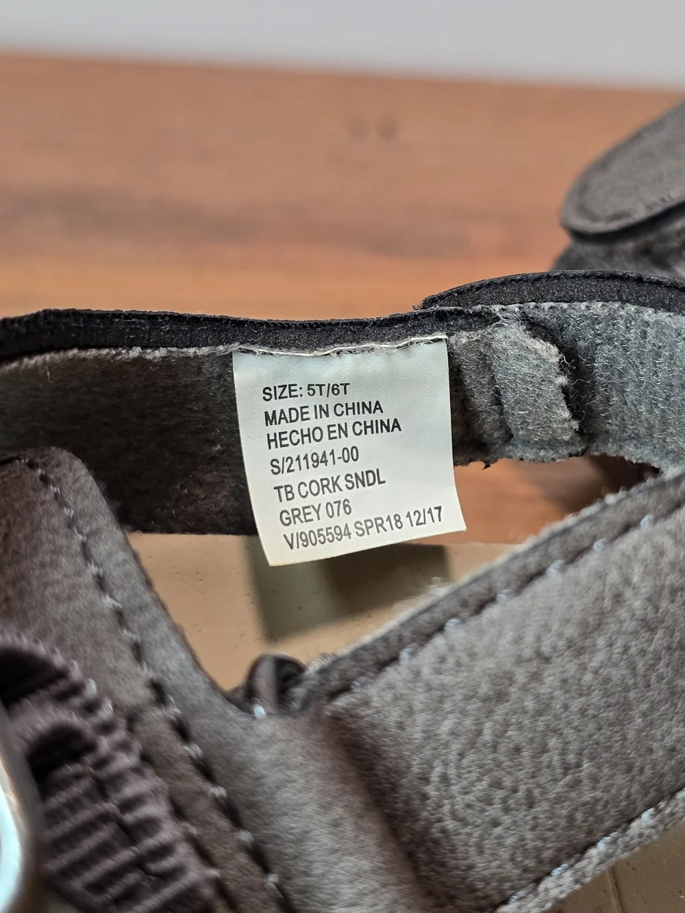 GAP Dark Gray Double-Buckle Cork-Style Kids Sandals
